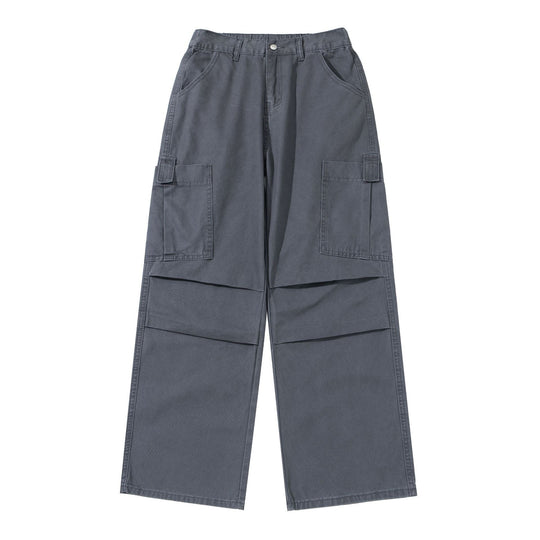 Damen Weite High‑Waist Cargo‑Hose mit aufgesetzten Taschen und verstärkten Kniepartien Shop Nory