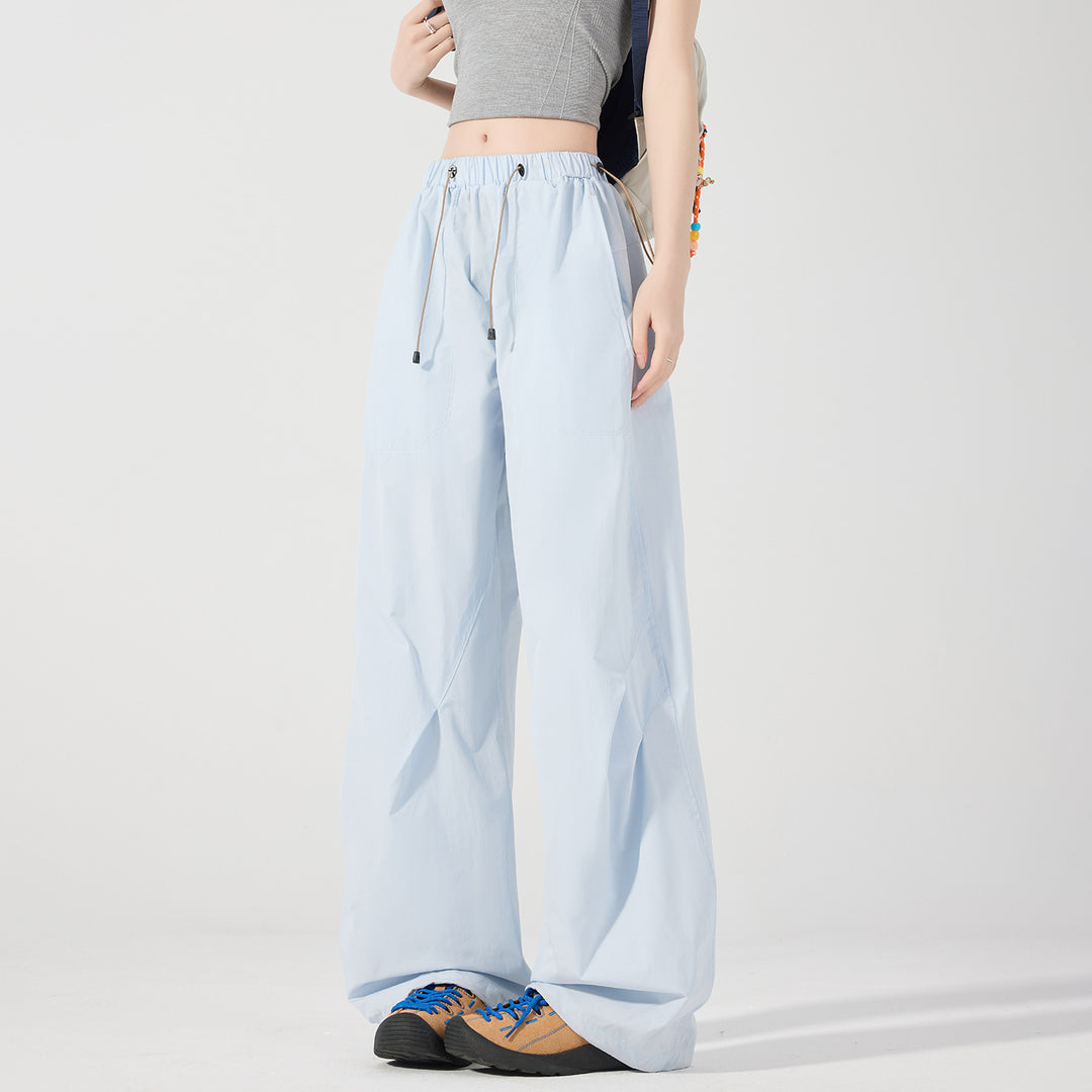Damen weite technische Cargohose mit Kordelzugbund Shop Nory