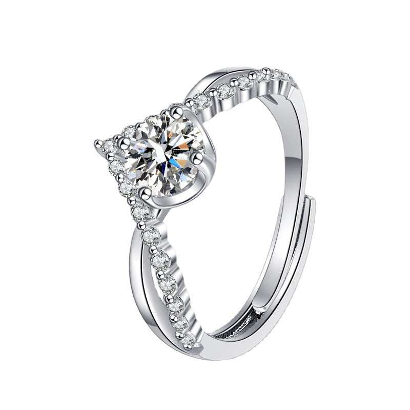 Damenring mit funkelndem Zirkonia und elegantem Kranz Shop Nory