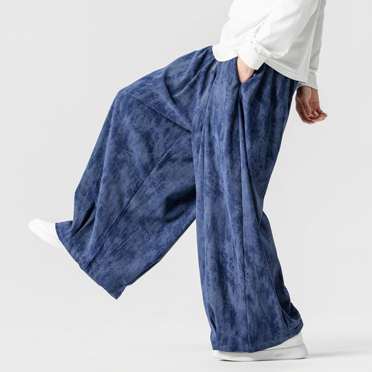 Herren Weite Cord-Loungehose mit Kellerfalten, elastischem Bund und Ballonbeinschnitt Shop Nory