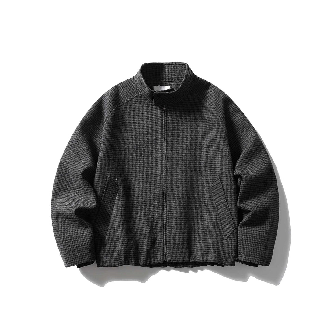Unisex Kurz geschnittene strukturierte Blousonjacke mit Stehkragen und Reißverschluss Shop Nory