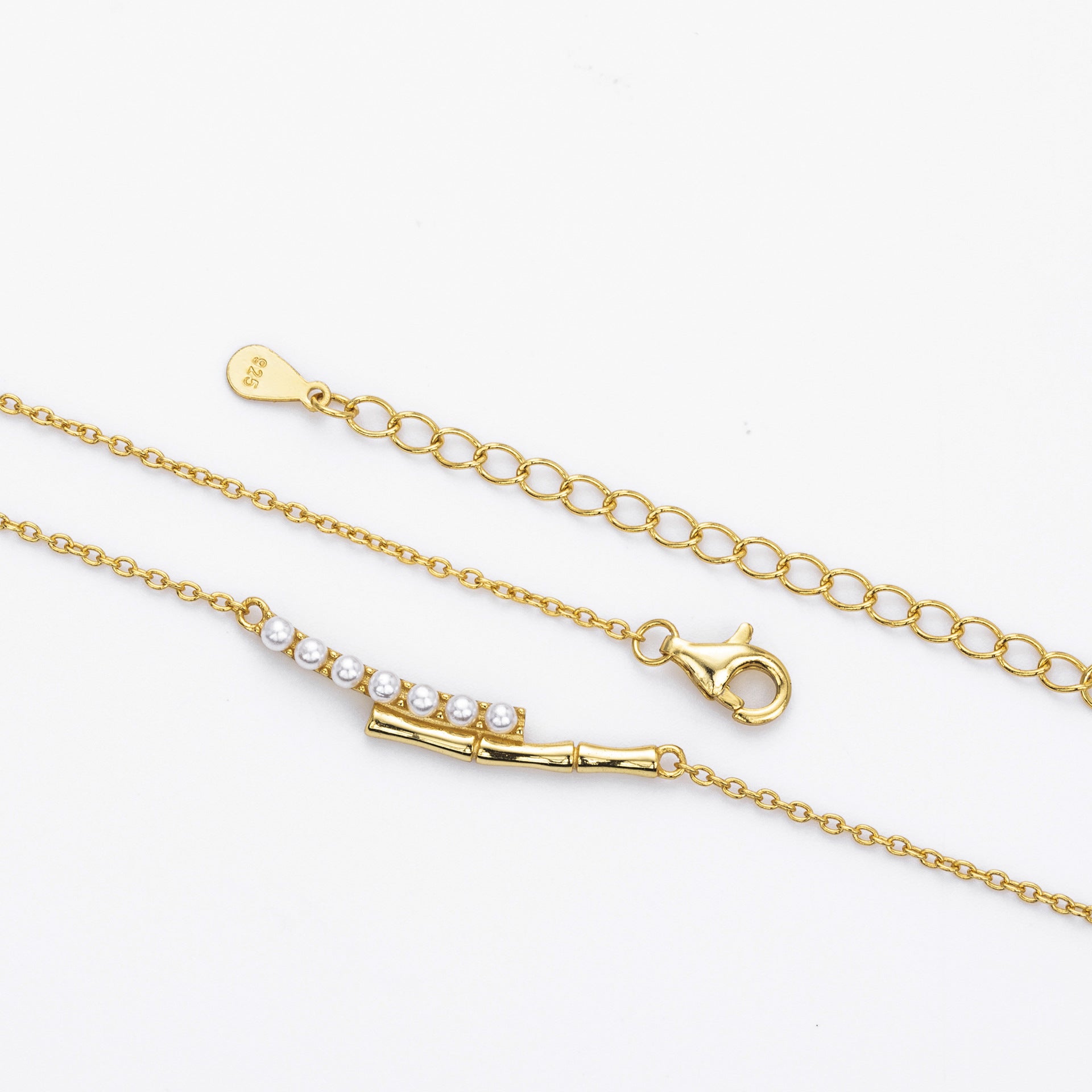 Damen Halskette mit einzigartigem Perlendesign aus 925 Sterling Silber Shop Nory