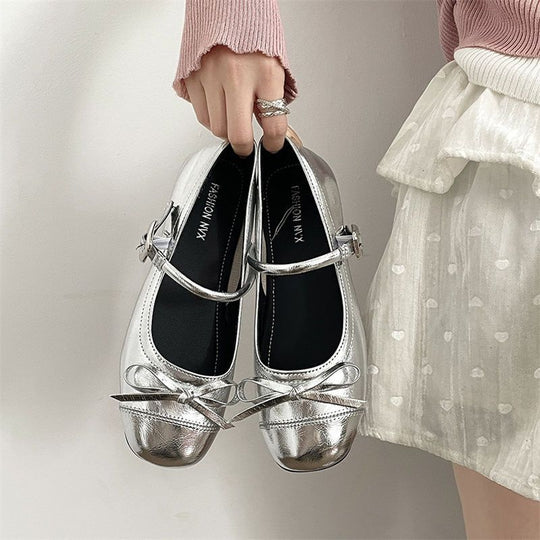 Damen Riemchen‑Ballerinas mit dekorativer Schleife und verstellbarem Schnallenriemen Shop Nory