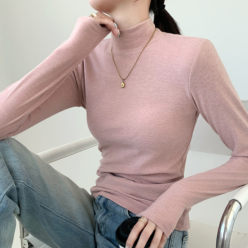 Damen Elegant und Bequem Langarmshirt mit Stehkragen Shop Nory