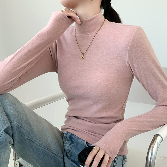 Damen Elegant und Bequem Langarmshirt mit Stehkragen Shop Nory