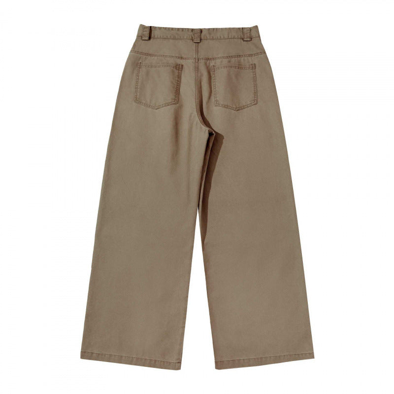 Damen weite Cargo‑Hose mit Stufennaht, hoher Taille und breitem Bein Shop Nory