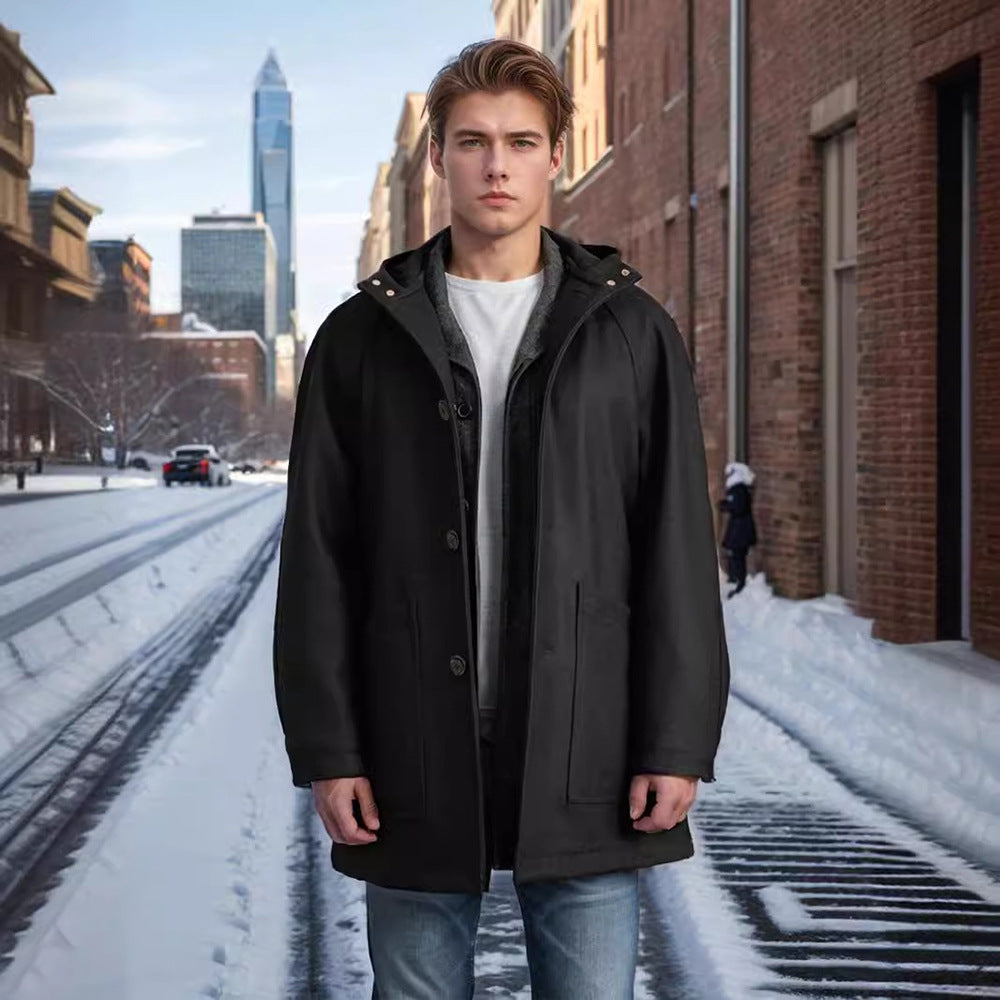 Herren Kapuzenmantel im Oversize-Schnitt mit Teddyfutter Shop Nory