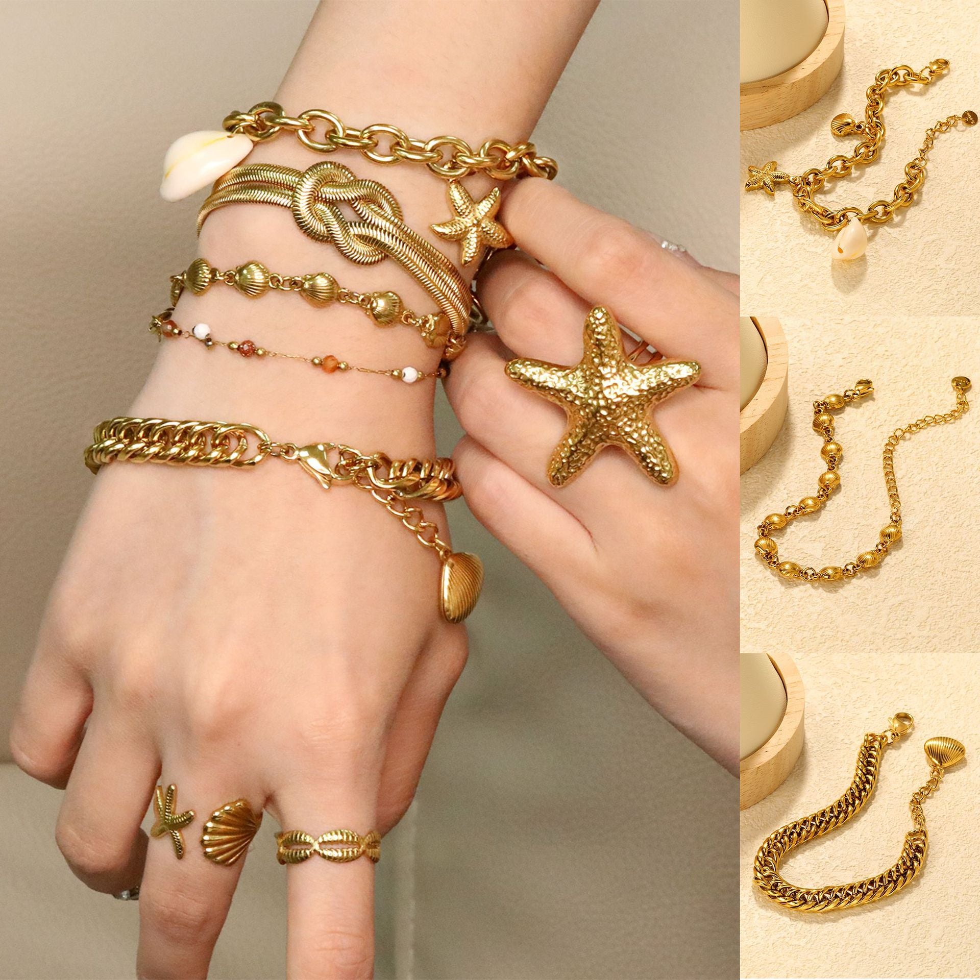 Damen Armschmuck mit Muschel-Design und Zirkonia-Akzenten Shop Nory
