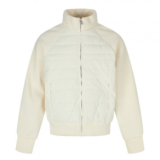 Damen Hybrid-Steppjacke mit gesteppter Front, Grobstrickärmeln und hohem Stehkragen Shop Nory