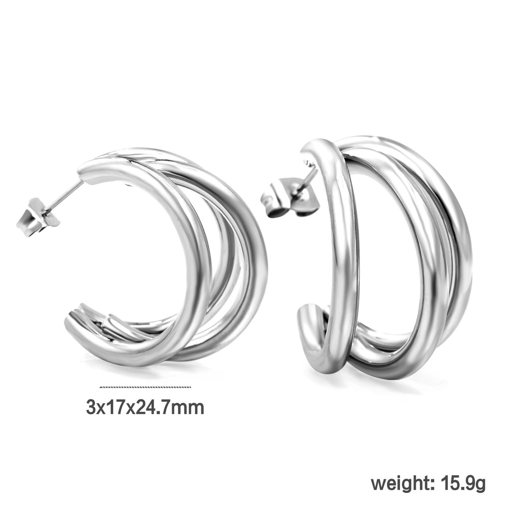 Damen creolenförmige Ohrstecker mit elegantem Perlendesign Shop Nory