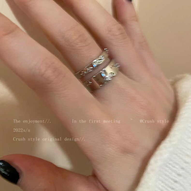 Damen modischer Ring mit feinem Gravurmuster Shop Nory