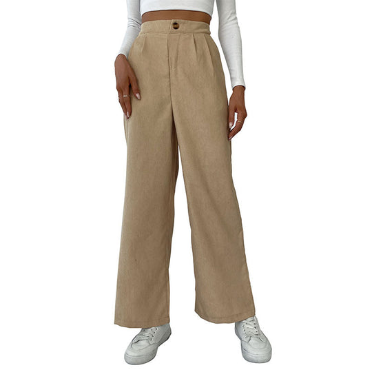 Damen Elegante Hochwaisted Hose mit weitem Bein Shop Nory