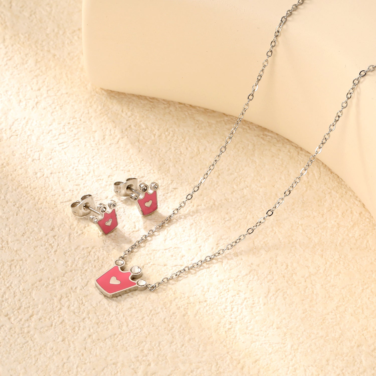 Damen Schmuckset mit Krone und funkelnden Zirkonia Shop Nory