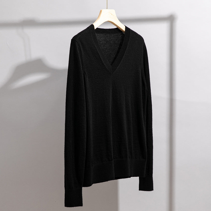 Herren Feiner V‑Ausschnitt-Pullover aus Merinomischung mit leichtem Strukturstrick Shop Nory