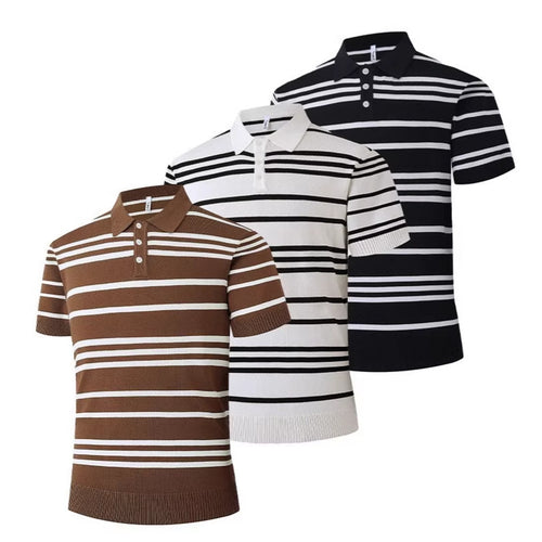Herren Modisches kurzärmliges Poloshirt mit Streifen Shop Nory
