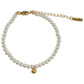 Damen Elegante Süßwasserperlen- und Goldakzentarmband Shop Nory