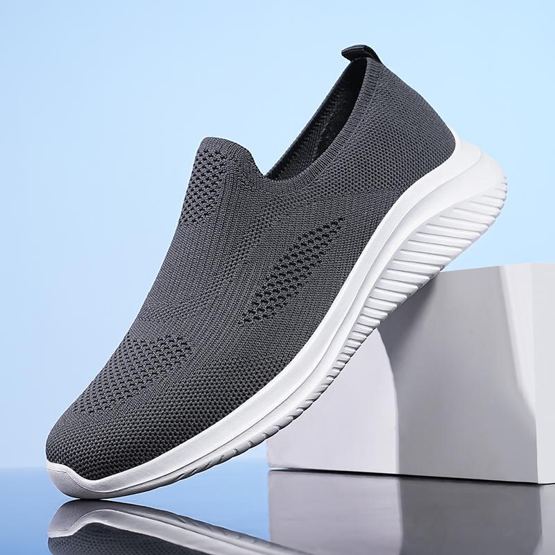 Herren Leichte Slip-On Sport Sneakers mit Atmungsaktivem Strickdesign