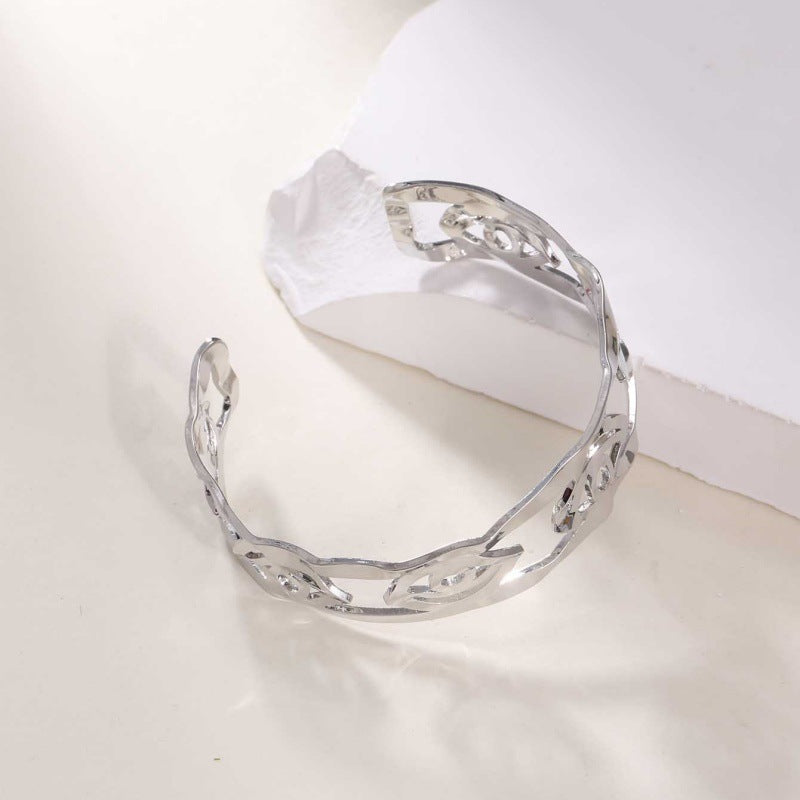 Damen Offener Armreif im modernen Bambusdesign Shop Nory