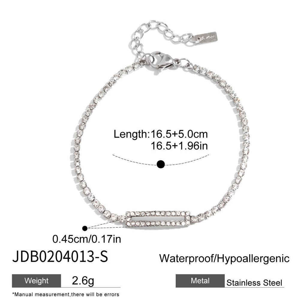 Damen Armband mit funkelnden Zirkonia-Details und hypoallergener Edelstahlverarbeitung Shop Nory