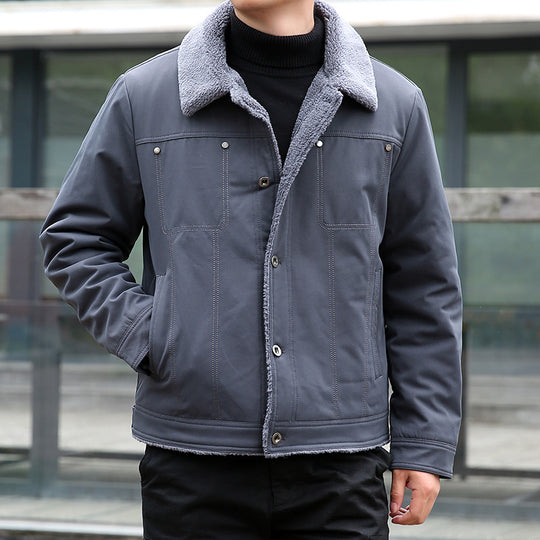 Herren Kurzjacke mit Teddyfutter und Umlegekragen, winddichte Übergangsjacke Shop Nory