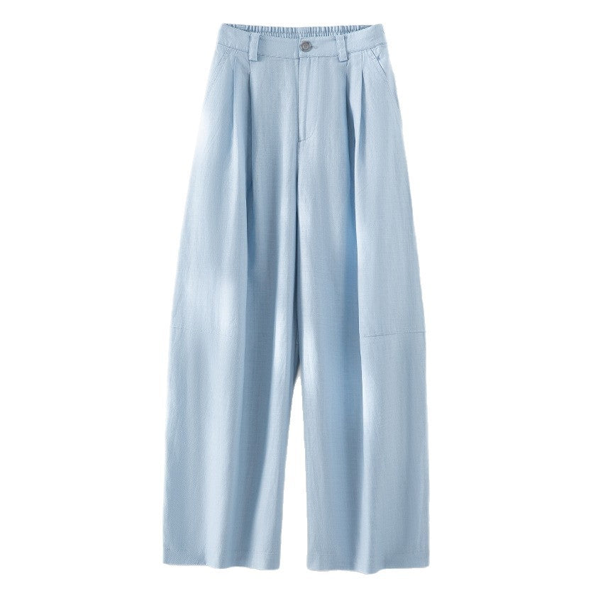 Damen Leichte High-Waist Palazzo-Hose mit vorderer Bundfalte, teilelastischem Bund und seitlichen Eingrifftaschen Shop Nory