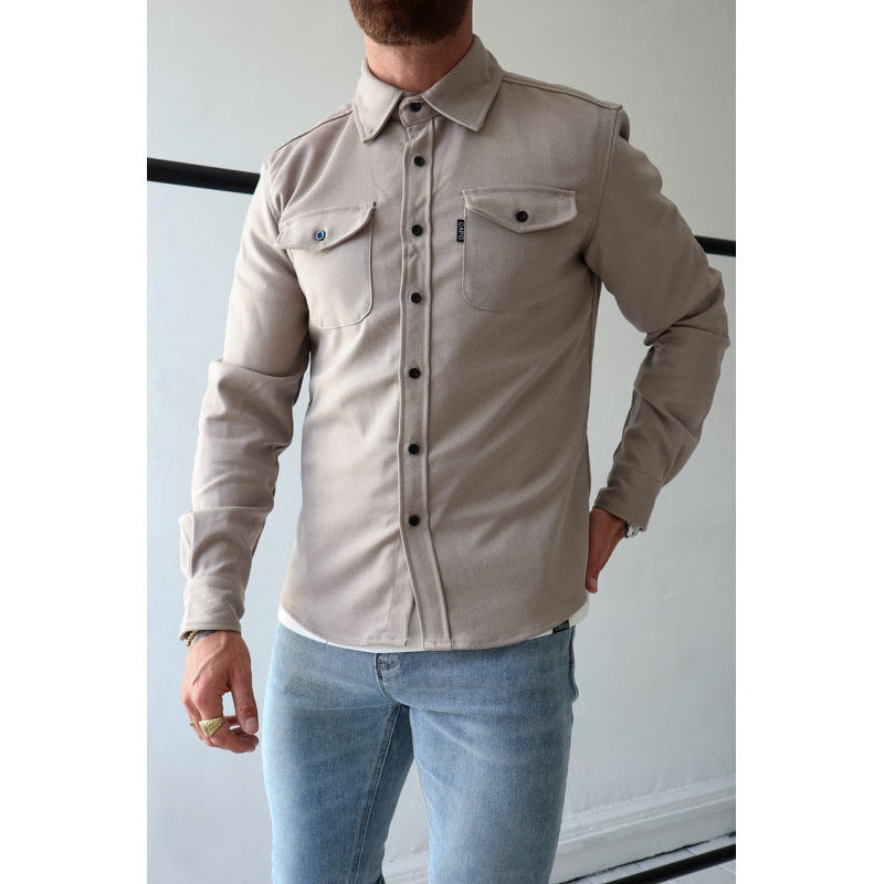 Herren Hemdjacke mit Brusttaschen und taillierter Passform Shop Nory