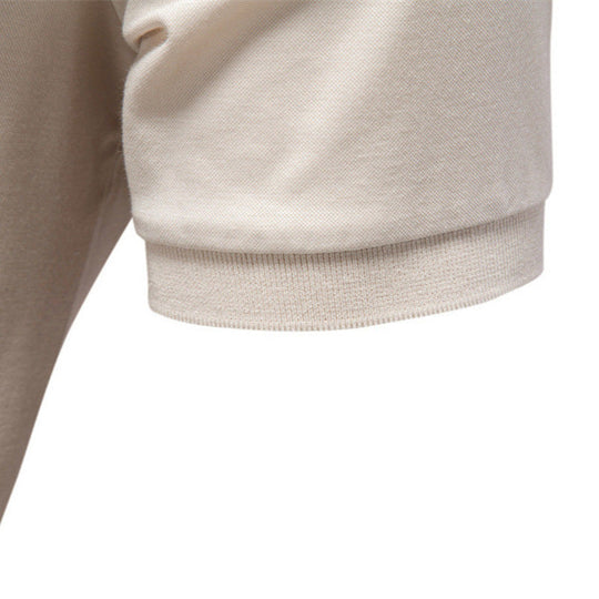 Herren nan feinstrickiges Kurzarm-Poloshirt mit offenem V-Kragen und elastischem Saum