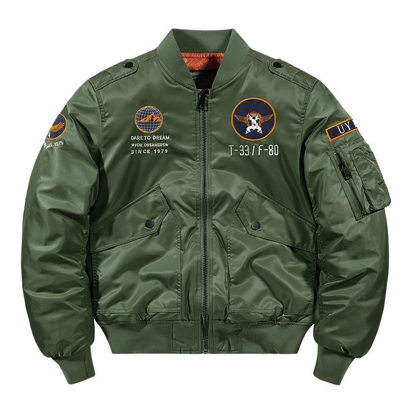 Herren Aviator-Bomberjacke im Military-Look mit gestepptem Thermofutter und Schulterpatches Shop Nory