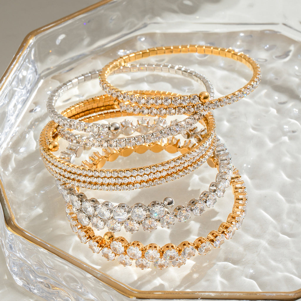 Damen Glitzerndes verstellbares Armband mit Zirkonia Shop Nory
