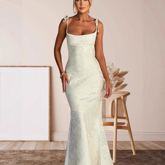 Damen Elegantes Maxikleid mit verführerischen Spaghettiträgern