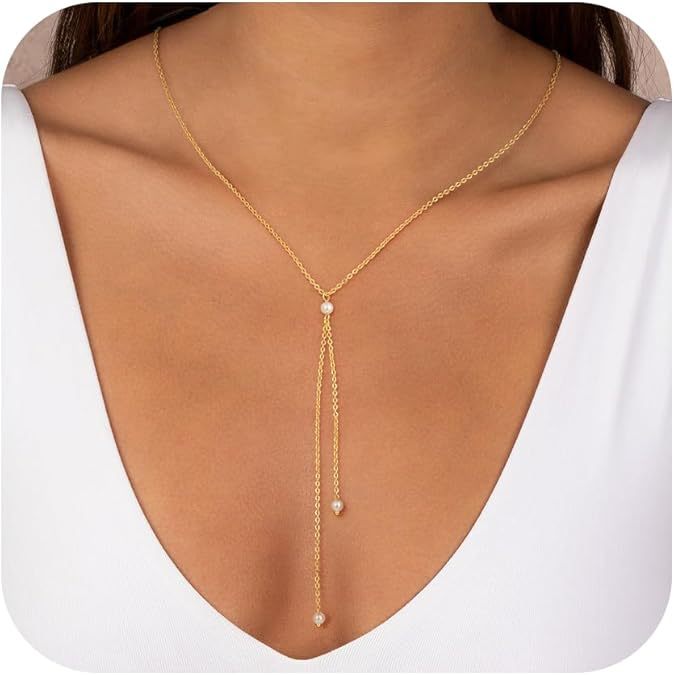 Damen Y-Halskette mit funkelnden Zirkonia und feinem Kettendesign Shop Nory