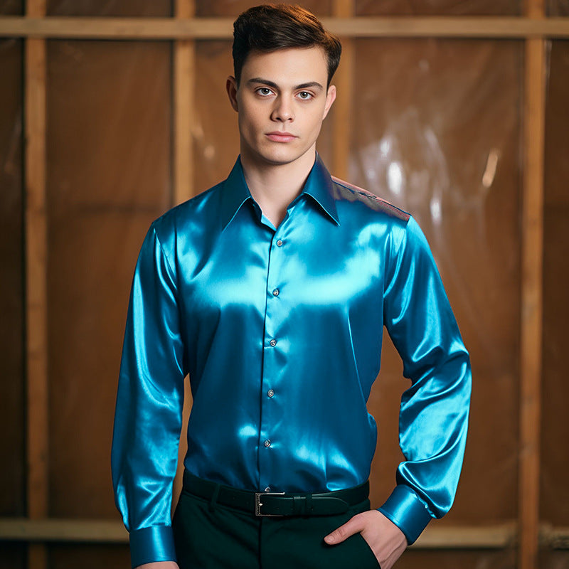 Herren elegante und glänzende Hemd