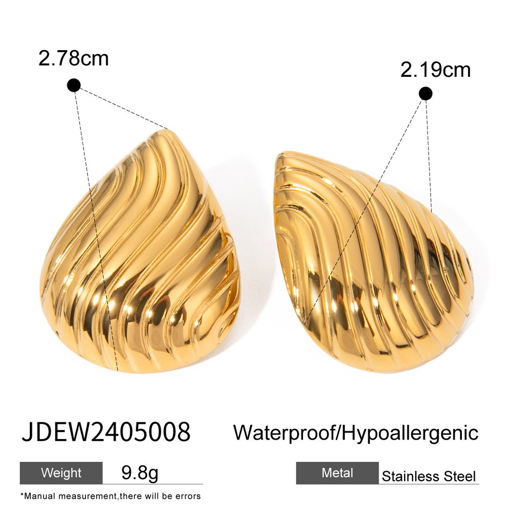 Damen Ohrhänger mit elegantem, geschwungenem Design aus hypoallergenem Edelstahl Shop Nory