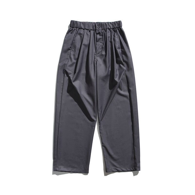 Herren Locker geschnittene Bundfalten-Cropped-Hose mit elastischem Bund und Bügelfalte Shop Nory