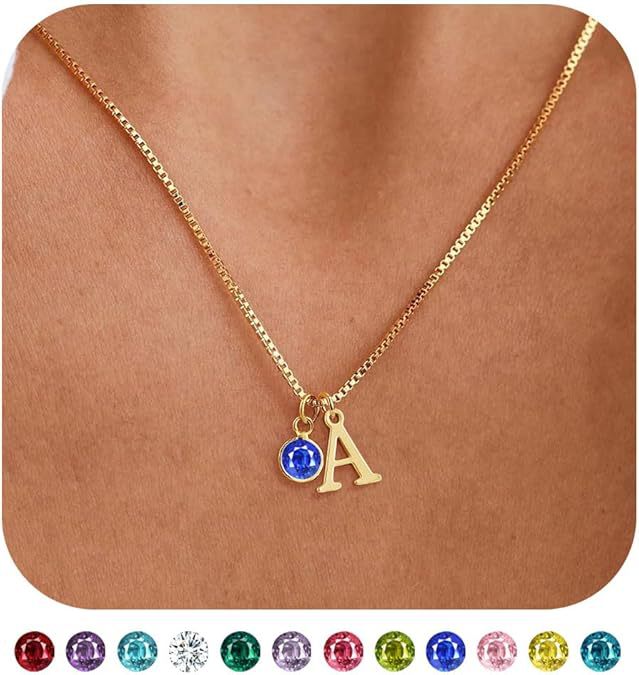 Damen personalisierte Halskette mit Initialen und funkelndem Anhänger Shop Nory
