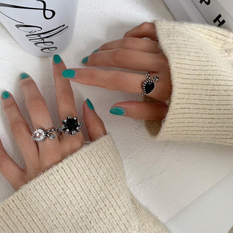 Damen Statement-Ring mit funkelndem Stein Shop Nory