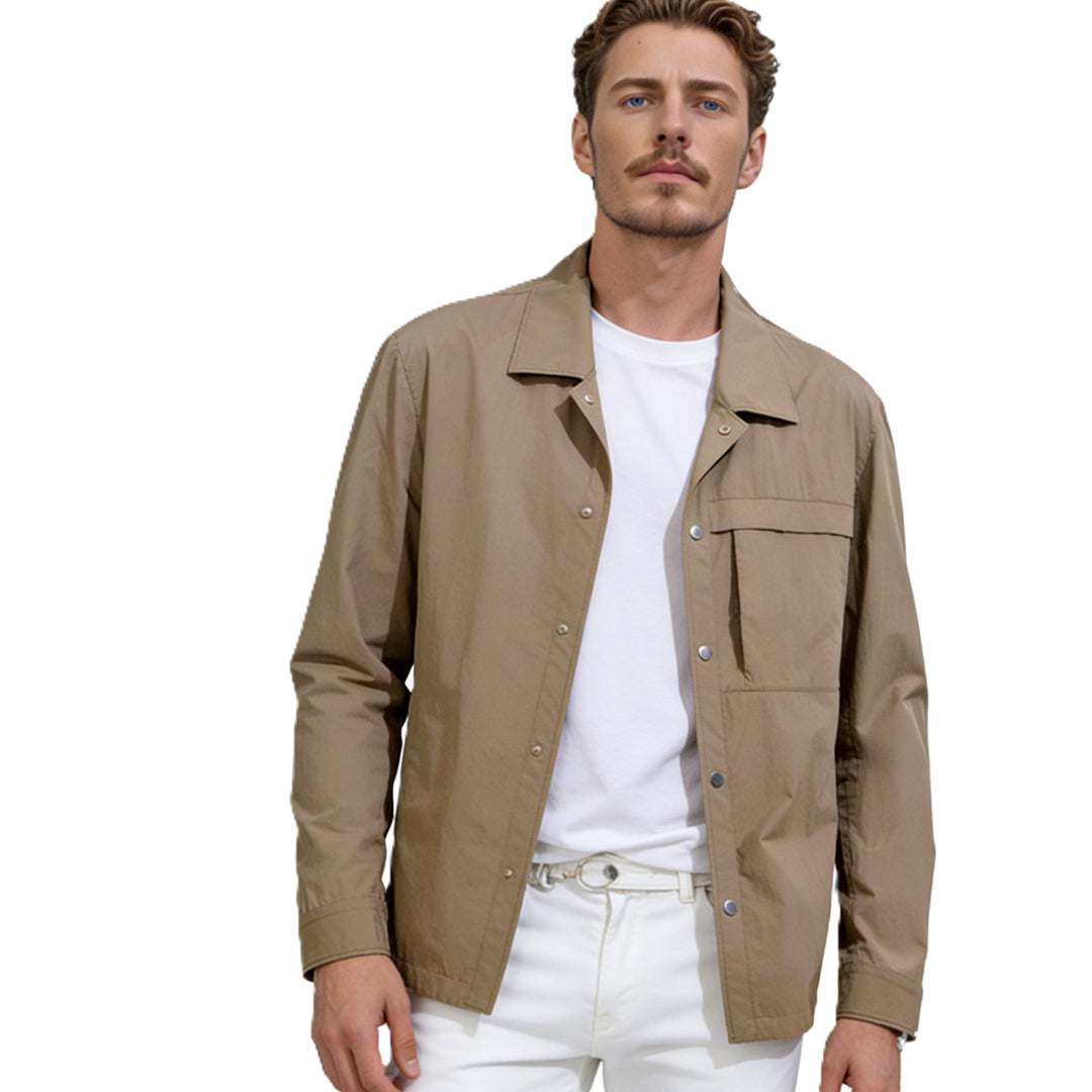 Herren Leichtes Utility-Overshirt mit Pattentaschen und Druckknopfleiste Shop Nory