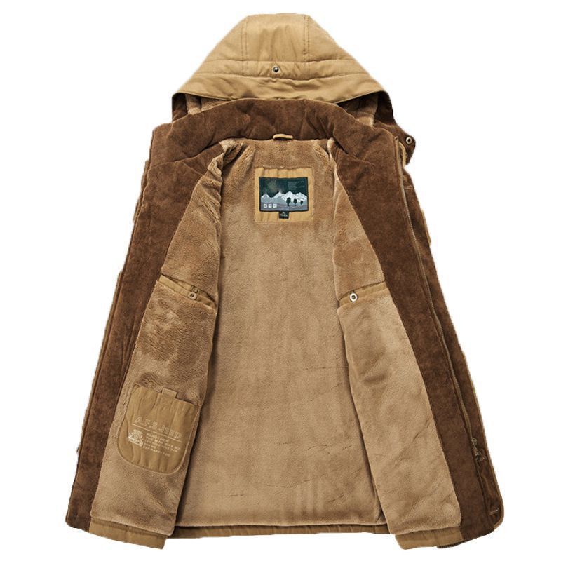 Herren Canvas-Parka mit Cord-Innenkragen, abnehmbarer Kapuze und wärmender Thermofütterung Shop Nory