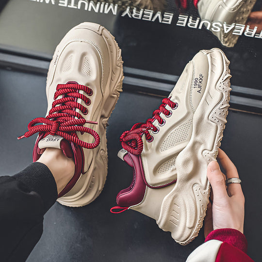 Damen klobige Plateausneaker mit perforiertem Obermaterial gepolstertem Knöchelkragen und griffiger Wellenlaufsohle Shop Nory