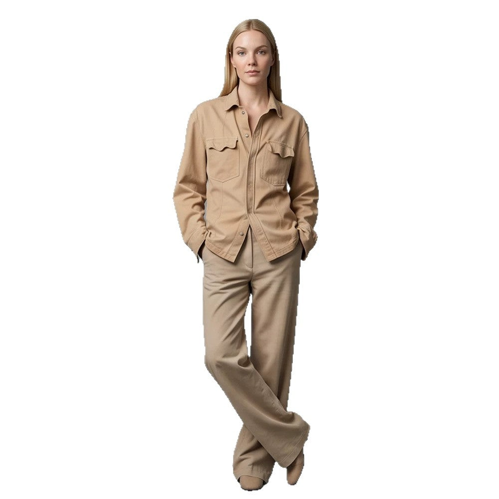 Damen Utility-Hemdjacke mit aufgesetzten Taschen und entspanntem Schnitt Shop Nory