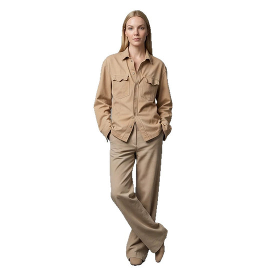 Damen Utility-Hemdjacke mit aufgesetzten Taschen und entspanntem Schnitt Shop Nory