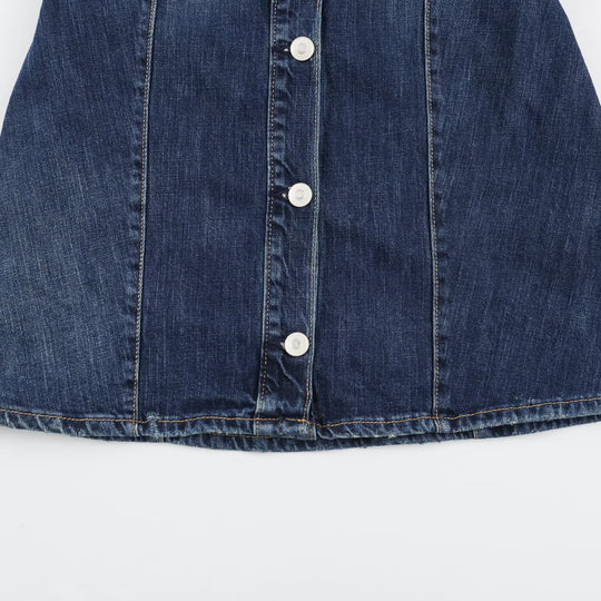 Damen Geradliniges Denim-Hemdkleid mit durchgehender Knopfleiste und Brusttaschen Shop Nory