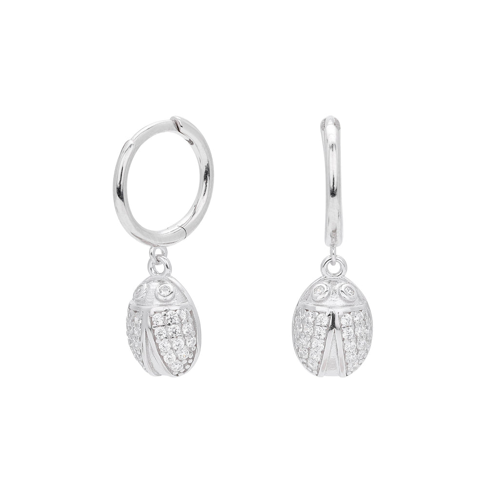 Damen Ohrhänger im stilvollen Marienkäferdesign aus hochwertigem 925 Sterling Silber und funkelnden Zirkonsteinen Shop Nory