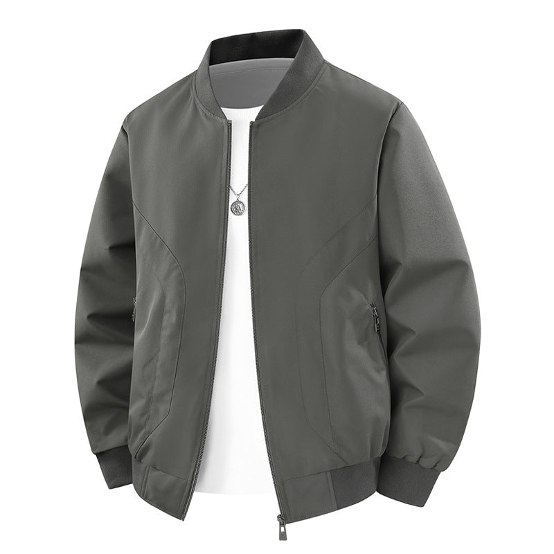 Herren Leichte winddichte Bomberjacke mit Rippbündchen und Reißverschlusstaschen Shop Nory