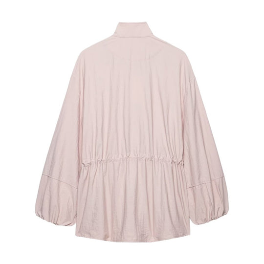Damen leichter Oversize-Parka mit Tunnelzugtaillierung und Ballonärmeln Shop Nory