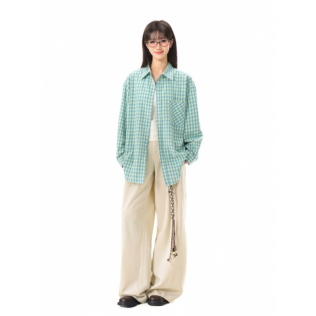 Damen Oversize‑Hemdbluse im Gingham‑Karo mit Brusttasche Shop Nory