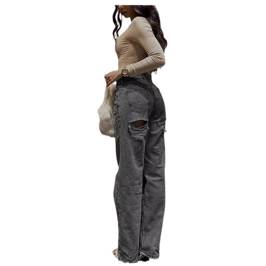 Damen Weite Jeans mit hohem Bund und klassischem Schnitt