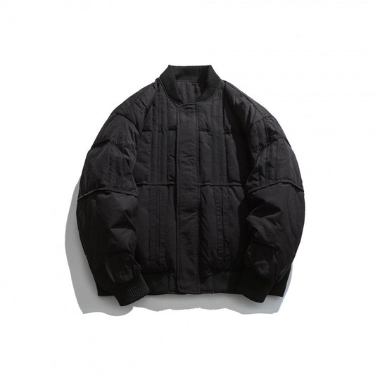 Unisex Boxy wattierte Bomberjacke mit Rippenbündchen und kastiger Silhouette Shop Nory
