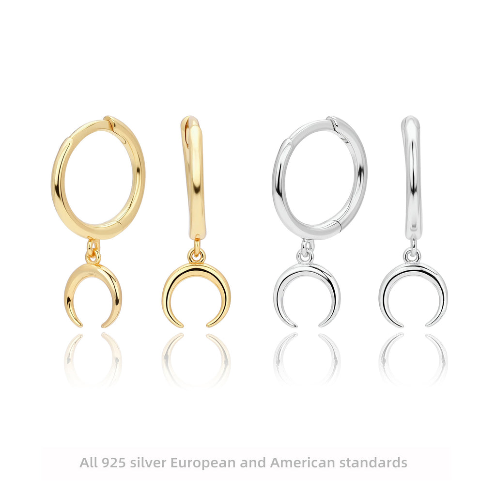 Damen Ohrhänger mit Mondanhänger aus 925 Sterling Silber Shop Nory