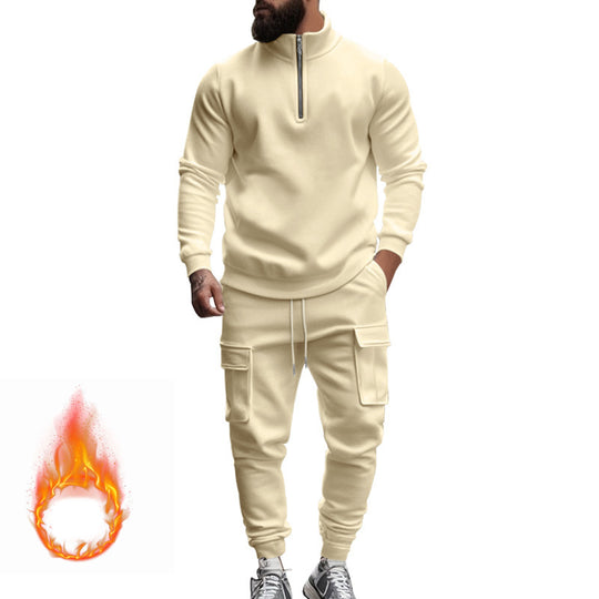 Herren nan sportlicher Cargo-Jogginganzug mit Troyerkragen Shop Nory